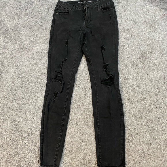 Old Navy Denim - Distressed black skinny jeans